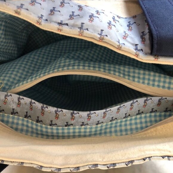 VINEYARD VINES Classic Canvas Uncle Sam Tote Bag Blue & White 17" - Picture 10 of 16